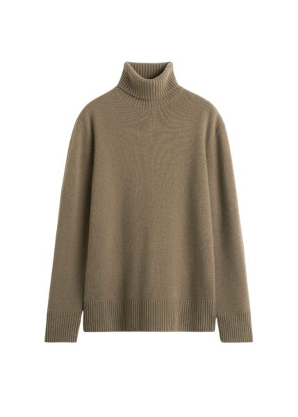Totême Cashmere turtleneck in Hazel - Knitwear - Scandinavian Minimalist Luxury at Luxury Shoes 
