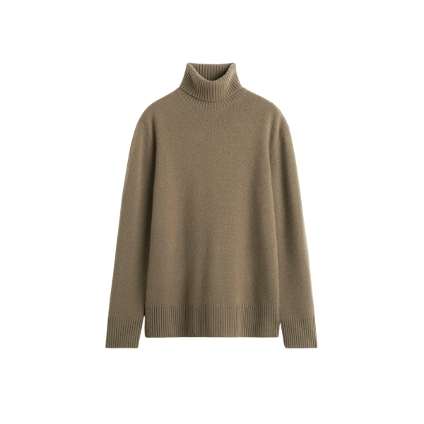 Totême Cashmere turtleneck in Hazel - Knitwear - Scandinavian Minimalist Luxury at Luxury Shoes 