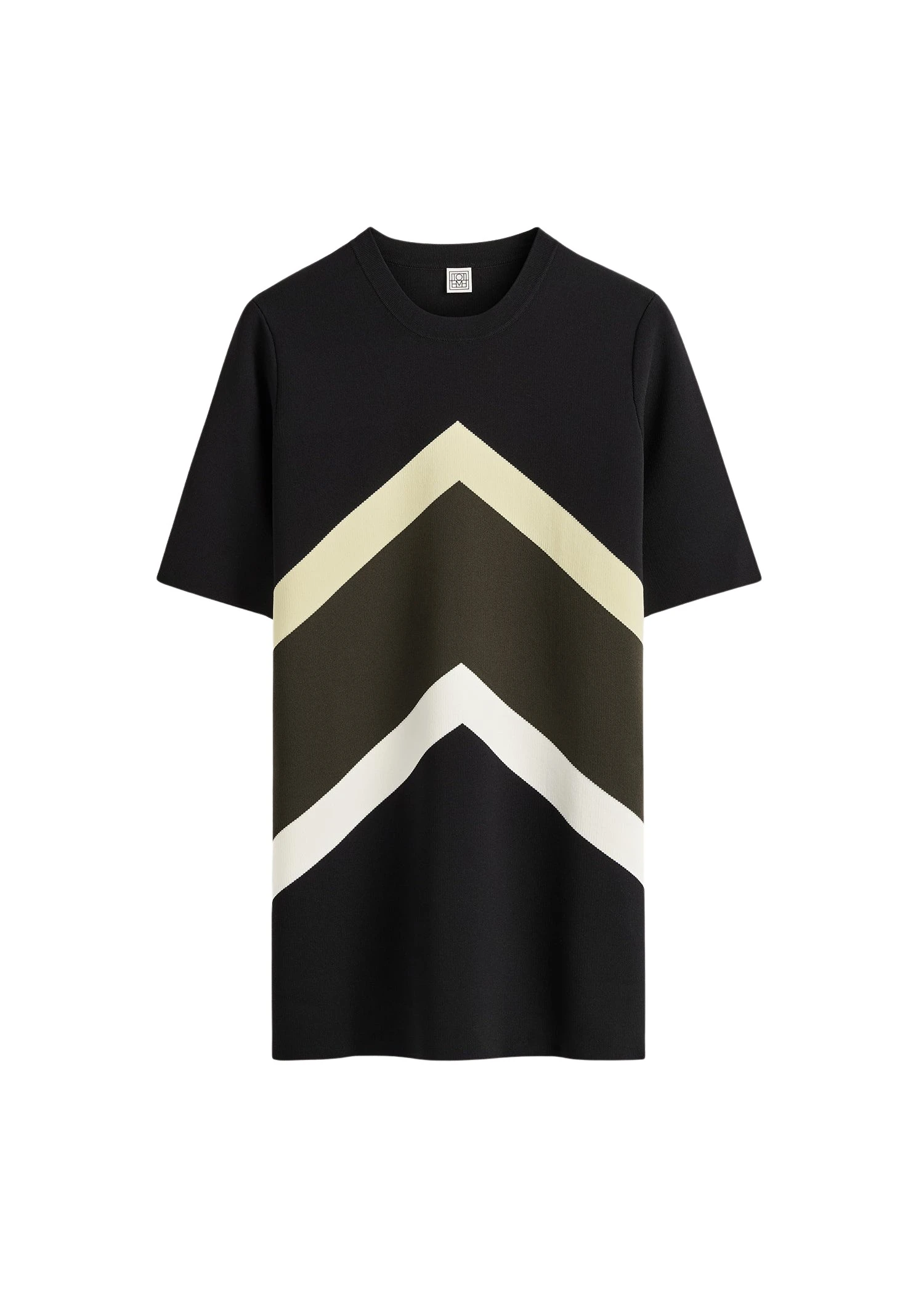 Toteme-Chevron-stripe-tee-in-Black-Green56602_nobg Totême Chevron stripe tee in Black / Green - Knitwear - Scandinavian Minimalist Luxury at Luxury Shoes