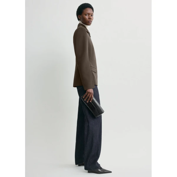 Totême Cinched pocket jacket in Bark - Jackets - Scandinavian Minimalist Luxury at Luxury Shoes 