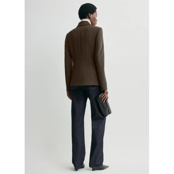 Totême Cinched pocket jacket in Bark - Jackets - Scandinavian Minimalist Luxury at Luxury Shoes 
