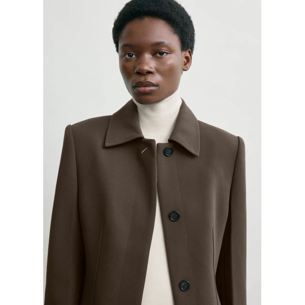 Totême Cinched pocket jacket in Bark - Jackets - Scandinavian Minimalist Luxury at Luxury Shoes 