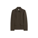 Totême Cinched pocket jacket in Bark - Jackets - Scandinavian Minimalist Luxury at Luxury Shoes 