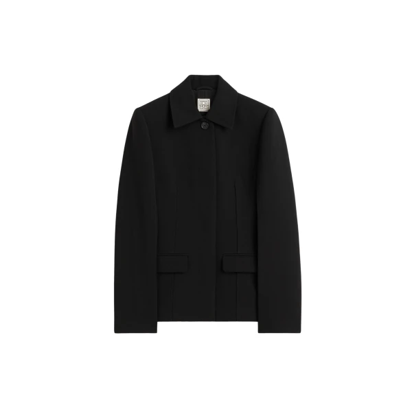 Totême Cinched pocket jacket in Black - Jackets - Scandinavian Minimalist Luxury at Luxury Shoes 