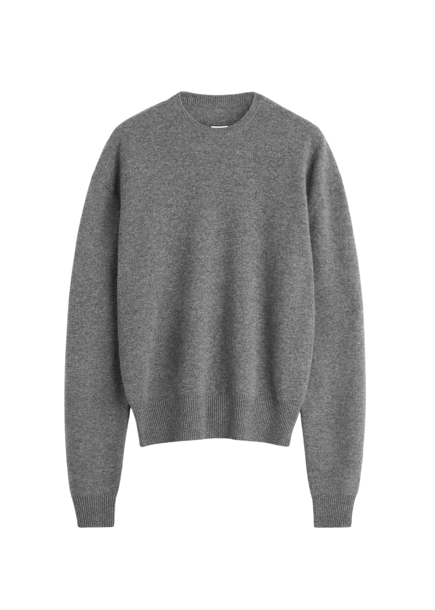 Toteme-Classic-cashmere-crew-knit-mid-grey-in-Mid-grey-melange27151_nobg Totême Classic cashmere crew knit mid grey in Mid grey melange - Knitwear - Scandinavian Minimalist Luxury at Luxury Shoes