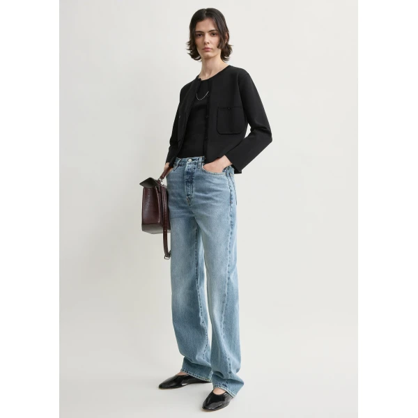 Totême Classic compact knit cardigan in Black - Knitwear - Scandinavian Minimalist Luxury at Luxury Shoes 