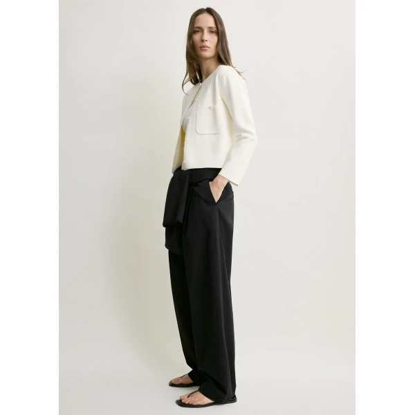 Totême Classic compact knit cardigan in White - Knitwear - Scandinavian Minimalist Luxury at Luxury Shoes 