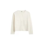 Totême Classic compact knit cardigan in White - Knitwear - Scandinavian Minimalist Luxury at Luxury Shoes 