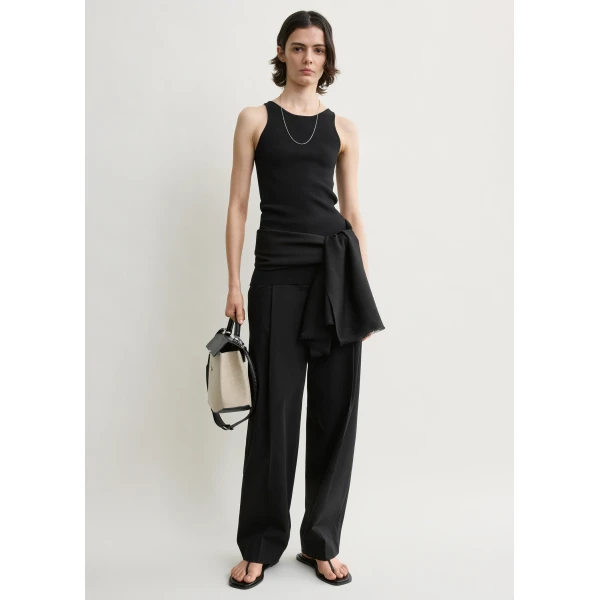 Totême Classic compact knit tank in Black - Knitwear - Scandinavian Minimalist Luxury at Luxury Shoes 