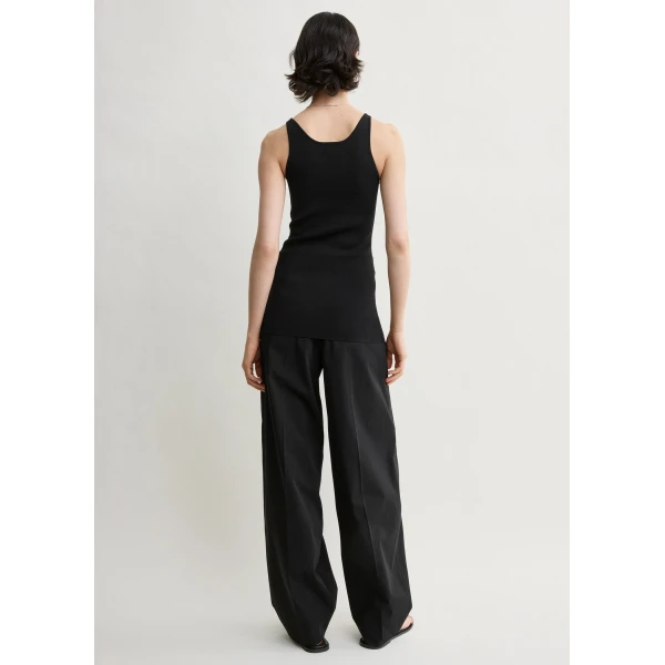 Totême Classic compact knit tank in Black - Knitwear - Scandinavian Minimalist Luxury at Luxury Shoes 