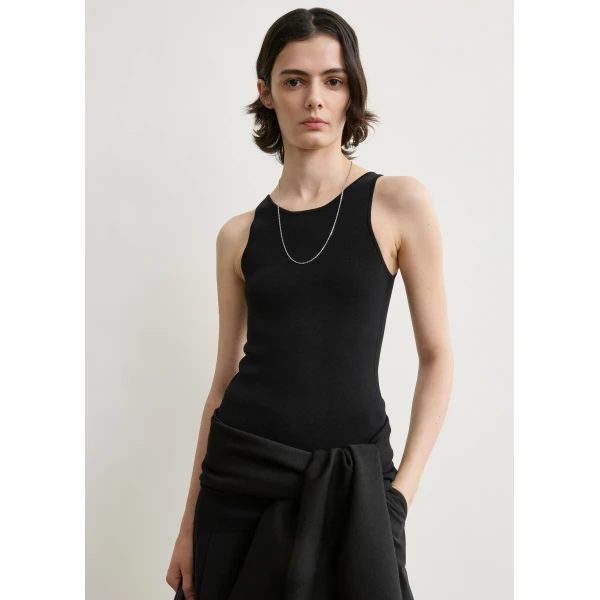 Totême Classic compact knit tank in Black - Knitwear - Scandinavian Minimalist Luxury at Luxury Shoes 