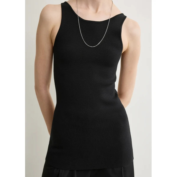 Totême Classic compact knit tank in Black - Knitwear - Scandinavian Minimalist Luxury at Luxury Shoes 