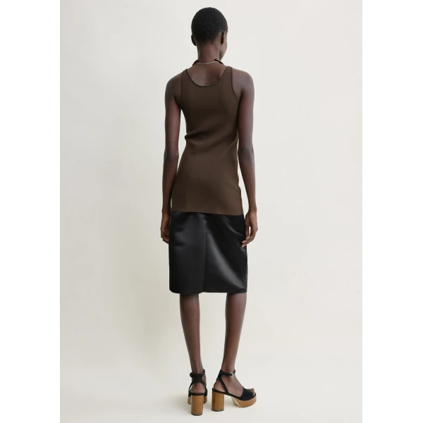 Totême Classic compact knit tank in Walnut - Knitwear - Scandinavian Minimalist Luxury at Luxury Shoes 