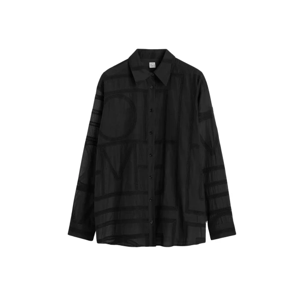 Totême Classic crochet shirt in Black - Tops - Scandinavian Minimalist Luxury at Luxury Shoes 