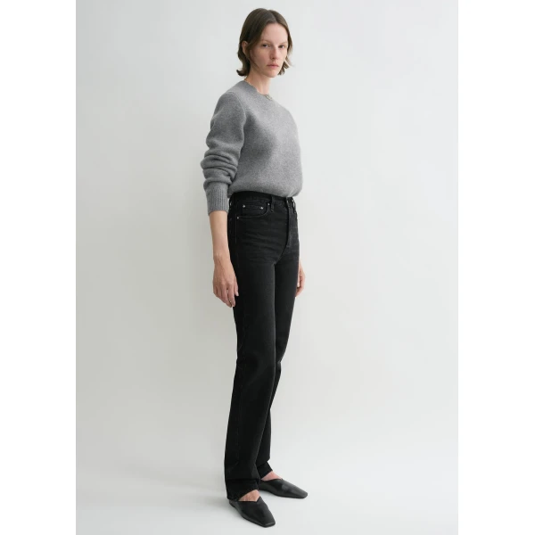 Totême Classic cut denim full length in Faded black - Pants - Scandinavian Minimalist Luxury at Luxury Shoes 