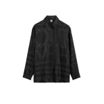 Totême Classic embroidered shirt in Black - Tops - Scandinavian Minimalist Luxury at Luxury Shoes 