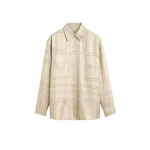 Totême Classic embroidered shirt in Ivory - Tops - Scandinavian Minimalist Luxury at Luxury Shoes 