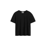 Totême Classic embroidered tee in Black - Tops - Scandinavian Minimalist Luxury at Luxury Shoes 