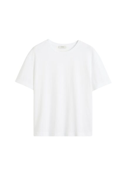 Totême Classic embroidered tee in Optic white - Tops - Scandinavian Minimalist Luxury at Luxury Shoes 