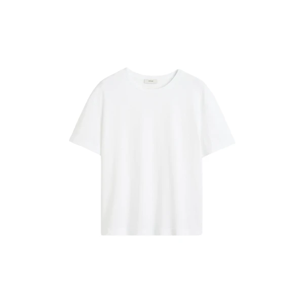 Totême Classic embroidered tee in Optic white - Tops - Scandinavian Minimalist Luxury at Luxury Shoes 