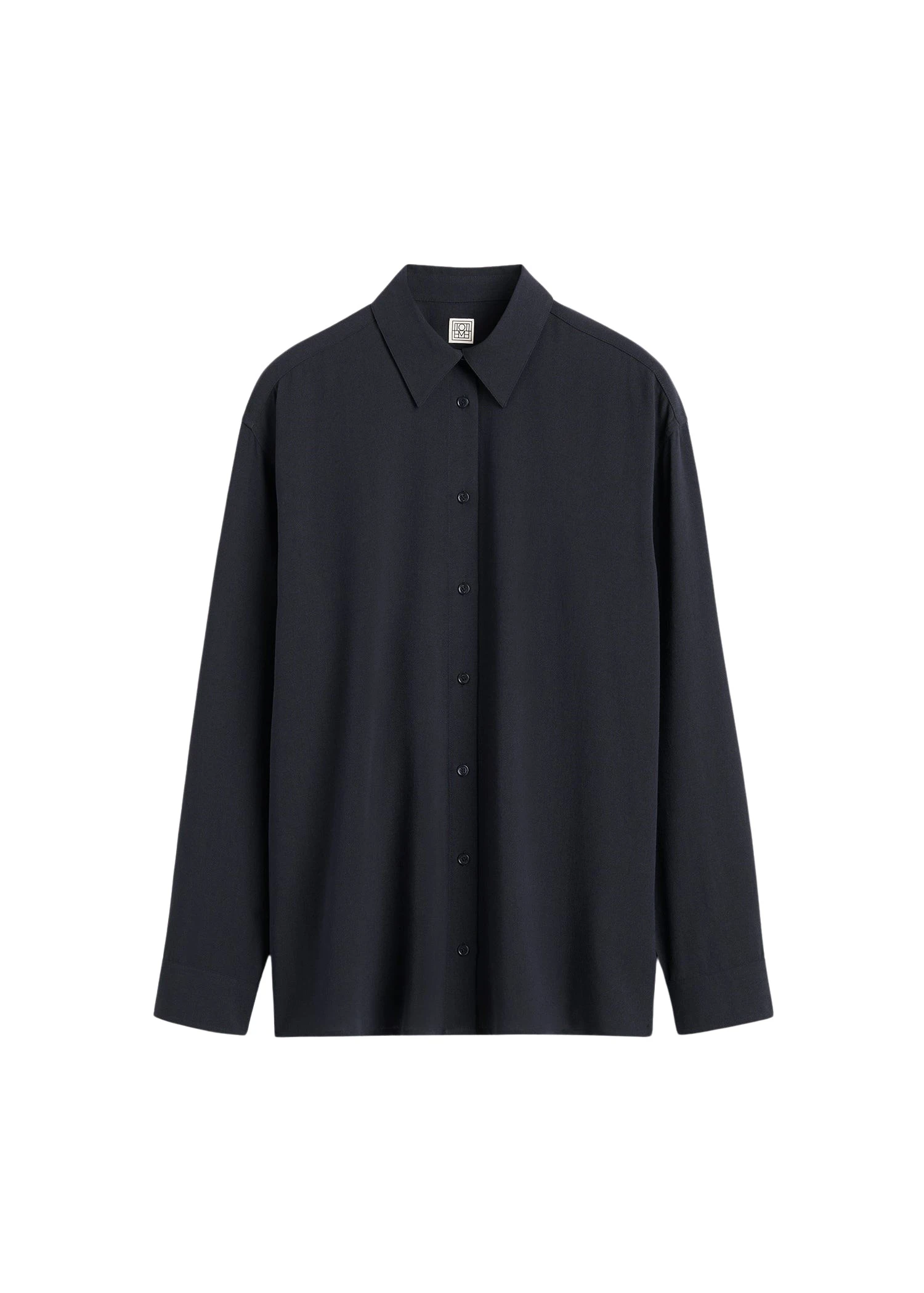 Toteme-Classic-fluid-shirt-in-Navy95641_nobg Totême Classic fluid shirt in Navy - Tops - Scandinavian Minimalist Luxury at Luxury Shoes