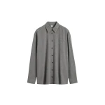 Totême Classic fluid shirt mid grey in Mid grey melange - Tops - Scandinavian Minimalist Luxury at Luxury Shoes 
