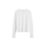 Totême Classic long-sleeve tee in White - Tops - Scandinavian Minimalist Luxury at Luxury Shoes 