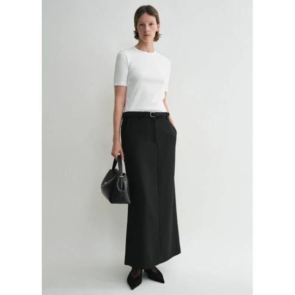 Totême Classic rib tee in White - Tops - Scandinavian Minimalist Luxury at Luxury Shoes 