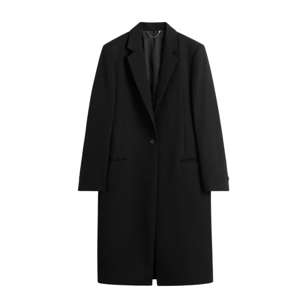 Totême Classic tailored coat in Black - Coats - Scandinavian Minimalist Luxury at Luxury Shoes 