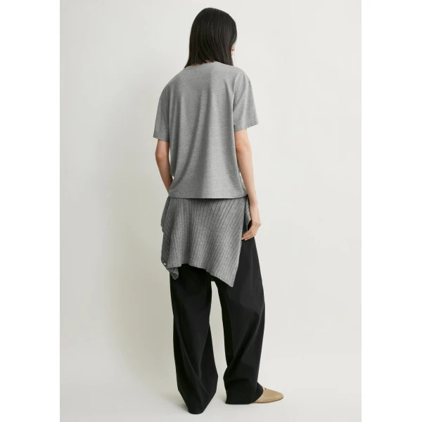 Totême Classic tee in Mid grey melange - Tops - Scandinavian Minimalist Luxury at Luxury Shoes 