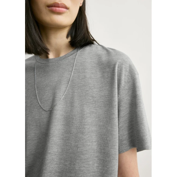 Totême Classic tee in Mid grey melange - Tops - Scandinavian Minimalist Luxury at Luxury Shoes 
