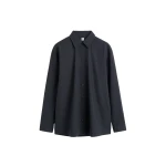 Totême Classic tumbled shirt in Midnight - Tops - Scandinavian Minimalist Luxury at Luxury Shoes 