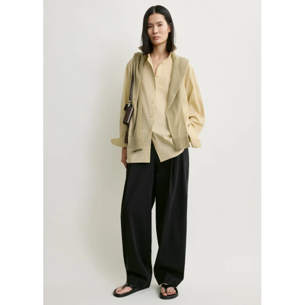 Totême Classic tumbled shirt in Peanut - Tops - Scandinavian Minimalist Luxury at Luxury Shoes 