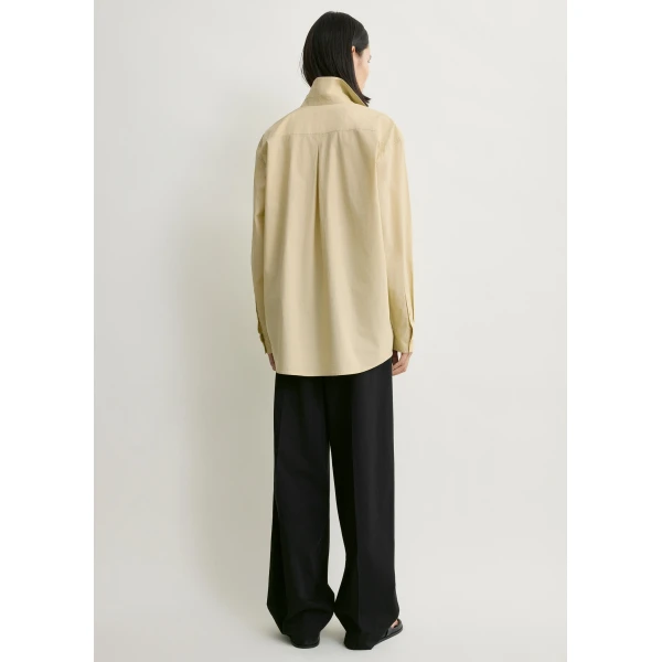 Totême Classic tumbled shirt in Peanut - Tops - Scandinavian Minimalist Luxury at Luxury Shoes 