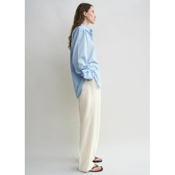 Totême Classic tumbled shirt in Sky - Tops - Scandinavian Minimalist Luxury at Luxury Shoes 