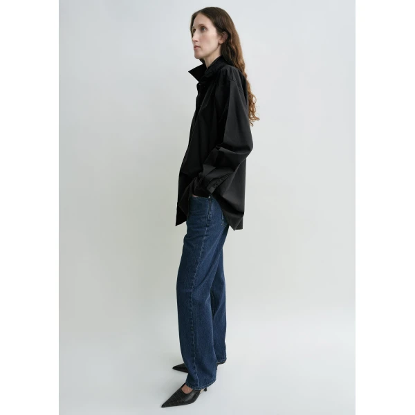 Totême Classic tumbled shirt in Washed black - Tops - Scandinavian Minimalist Luxury at Luxury Shoes 