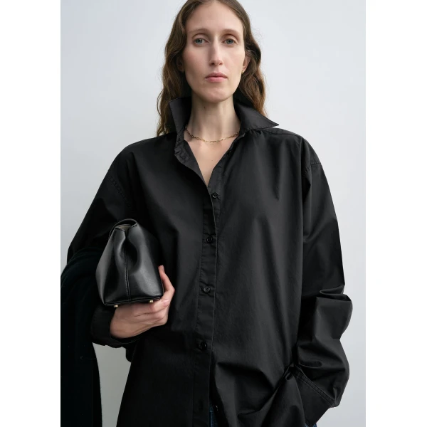 Totême Classic tumbled shirt in Washed black - Tops - Scandinavian Minimalist Luxury at Luxury Shoes 