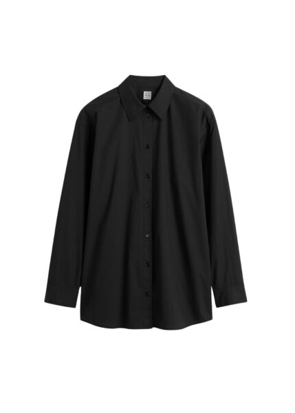 Totême Classic tumbled shirt in Washed black - Tops - Scandinavian Minimalist Luxury at Luxury Shoes 