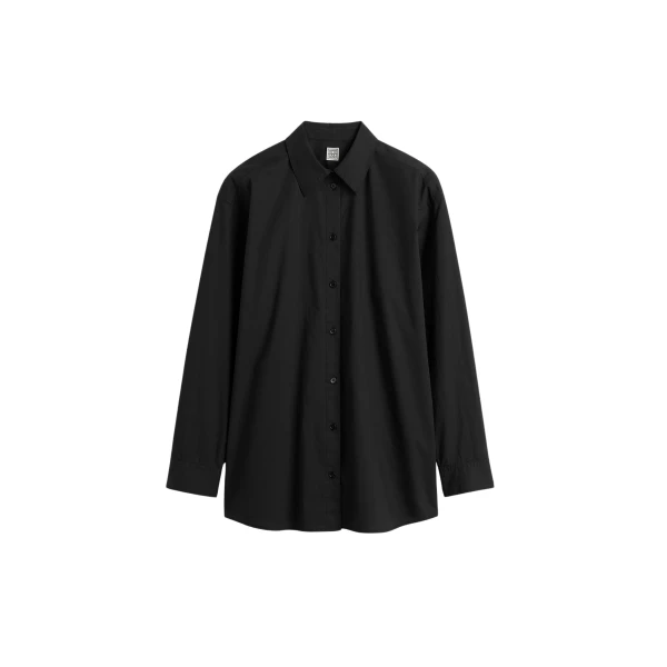 Totême Classic tumbled shirt in Washed black - Tops - Scandinavian Minimalist Luxury at Luxury Shoes 