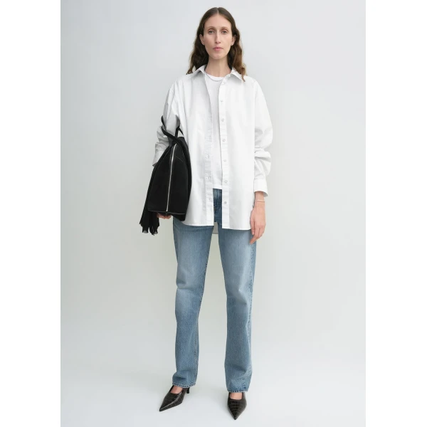 Totême Classic tumbled shirt in White - Tops - Scandinavian Minimalist Luxury at Luxury Shoes 