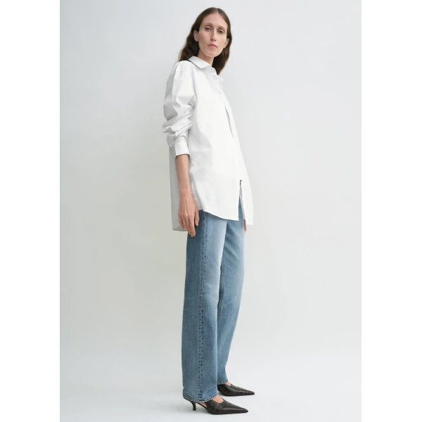 Totême Classic tumbled shirt in White - Tops - Scandinavian Minimalist Luxury at Luxury Shoes 