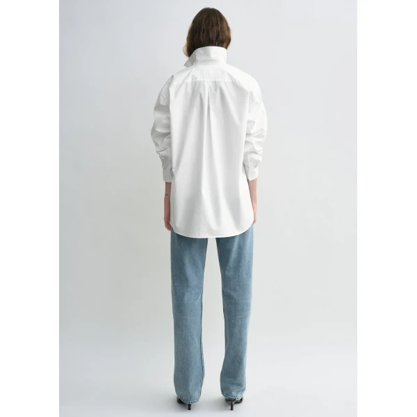 Totême Classic tumbled shirt in White - Tops - Scandinavian Minimalist Luxury at Luxury Shoes 
