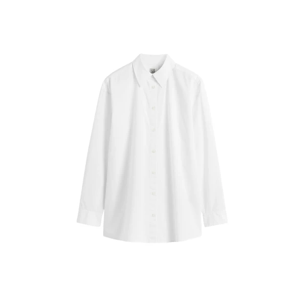 Totême Classic tumbled shirt in White - Tops - Scandinavian Minimalist Luxury at Luxury Shoes 