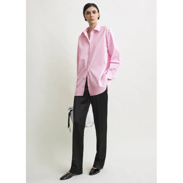 Totême Classic tumbled striped shirt in White / Bloom - Tops - Scandinavian Minimalist Luxury at Luxury Shoes 