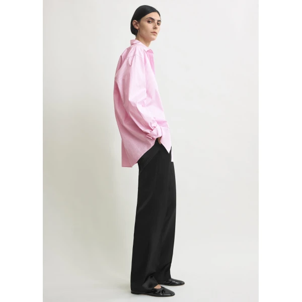 Totême Classic tumbled striped shirt in White / Bloom - Tops - Scandinavian Minimalist Luxury at Luxury Shoes 