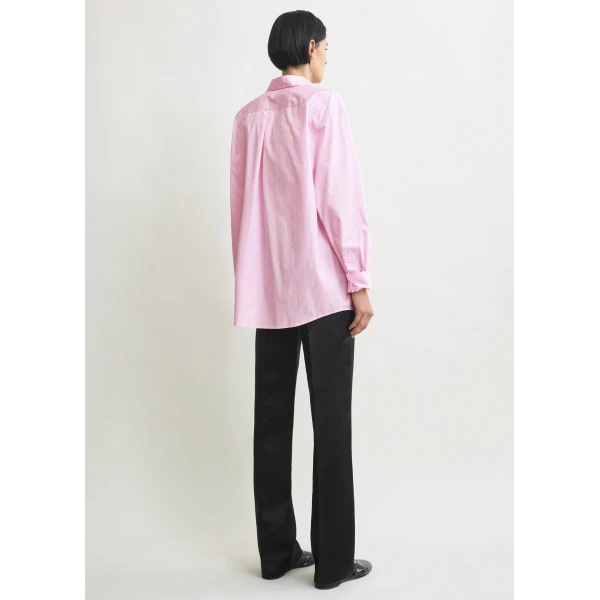 Totême Classic tumbled striped shirt in White / Bloom - Tops - Scandinavian Minimalist Luxury at Luxury Shoes 