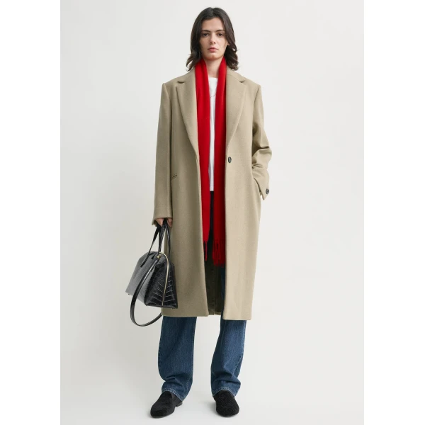 Totême Classic winter coat in Biscuit - Coats - Scandinavian Minimalist Luxury at Luxury Shoes 