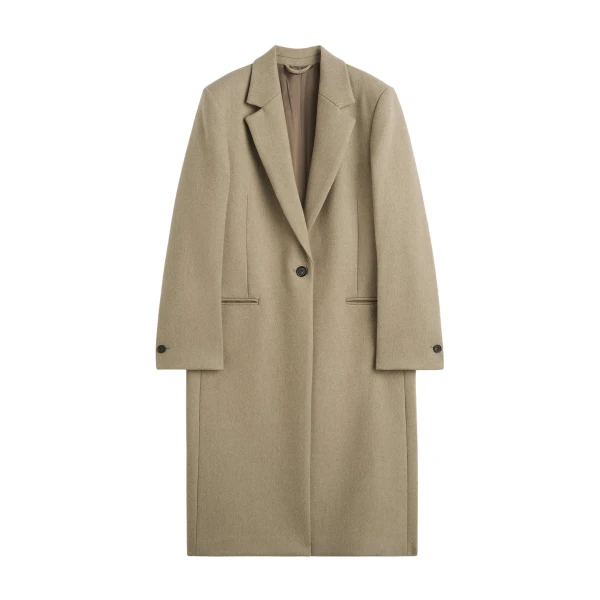 Totême Classic winter coat in Biscuit - Coats - Scandinavian Minimalist Luxury at Luxury Shoes 