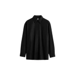 Totême Classic winter shirt in Black - Tops - Scandinavian Minimalist Luxury at Luxury Shoes 