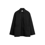 Totême Collared drawstring jacket in Black - Jackets - Scandinavian Minimalist Luxury at Luxury Shoes 